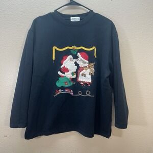 Westbound Embroidered Ugly Christmas Sweater Sweatshirt‎ Granny Santa Train PL